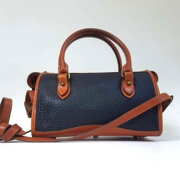 Vintage Dooney & Bourke AWL Leather Small Satchel Navy - Picture 2 of 6